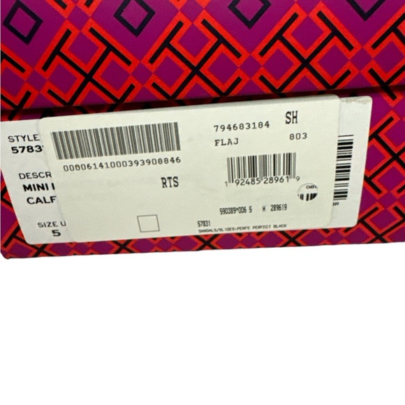 Tory Butch Mini Miller Thong Sandal Black Signature Logo size 5.5 - Picture 3 of 14